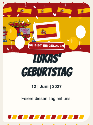 Digitale Einladung: Spanien — Länder