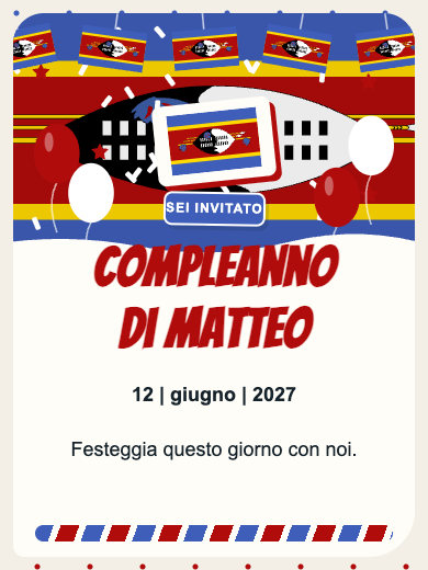 Invito digitale di compleanno: Eswatini
