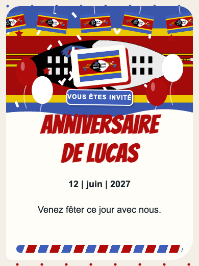 Invitation d’anniversaire numérique: Eswatini