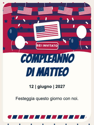 Invito digitale di compleanno: Stati Uniti