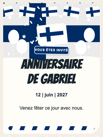 Invitation d’anniversaire numérique: Finlande
