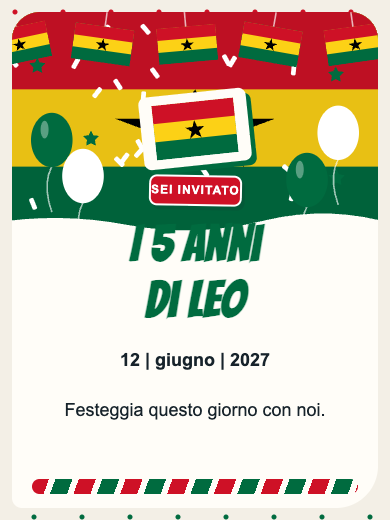 Invito digitale di compleanno: Ghana