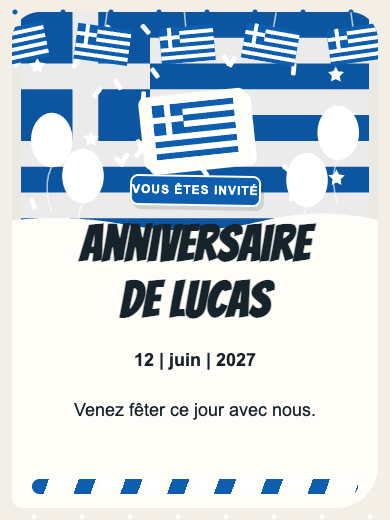 Invitation numérique: Grèce — Pays