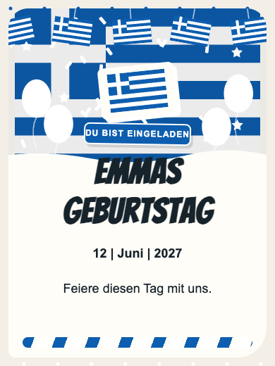 Digitale Geburtstagseinladung: Griechenland