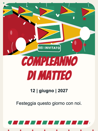 Invito digitale di compleanno: Guyana