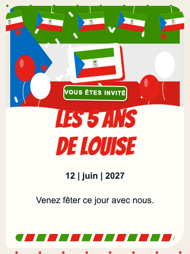 Invitation d’anniversaire numérique: Guinée équatoriale