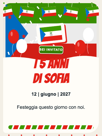 Invito digitale di compleanno: Guinea Equatoriale