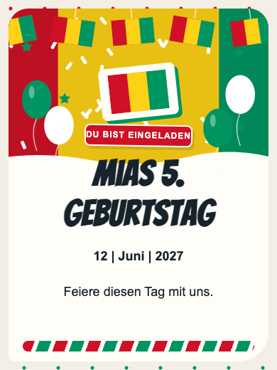 Digitale Geburtstagseinladung: Guinea