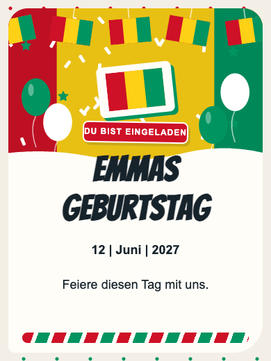 Digitale Geburtstagseinladung: Guinea