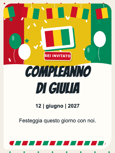 Invito digitale di compleanno: Guinea
