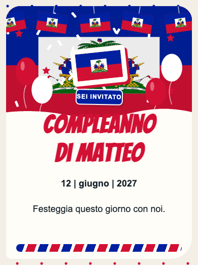 Invito digitale di compleanno: Haiti