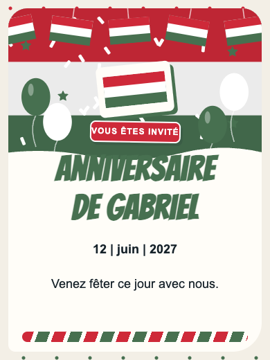 Invitation d’anniversaire numérique: Hongrie