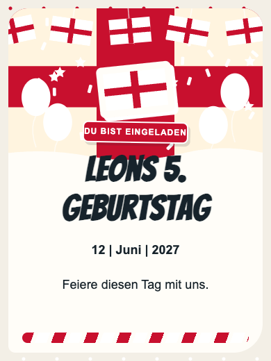 Digitale Geburtstagseinladung: England
