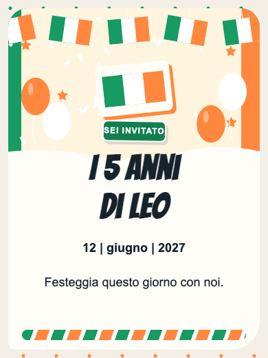 Invito digitale di compleanno: Irlanda