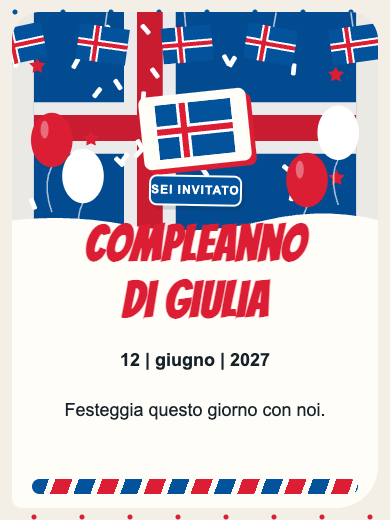 Invito digitale di compleanno: Islanda