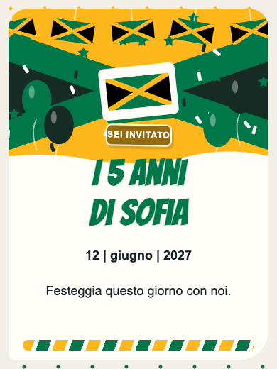 Invito digitale di compleanno: Giamaica