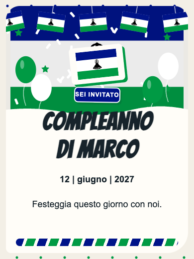Invito digitale di compleanno: Lesotho