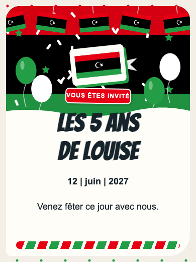 Invitation d’anniversaire numérique: Libye