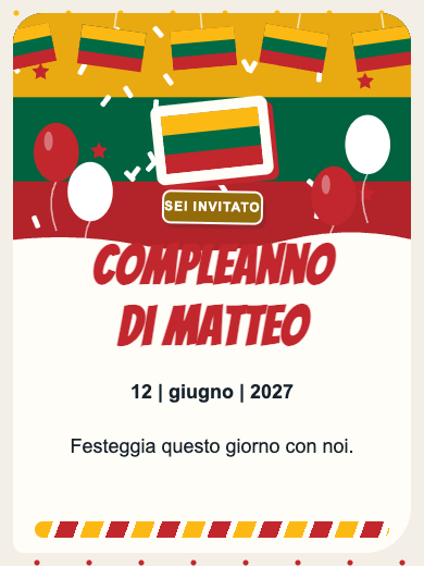 Invito digitale di compleanno: Lituania