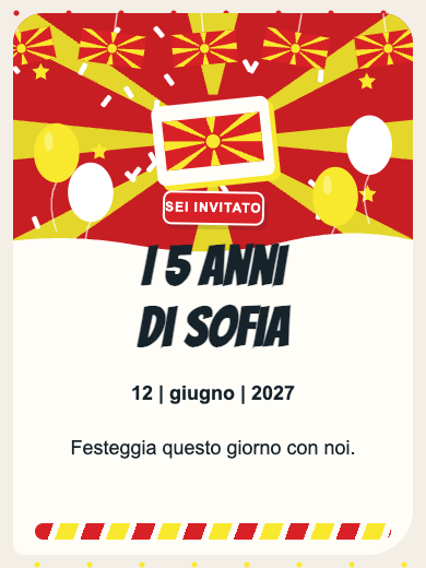 Invito digitale di compleanno: Macedonia del Nord