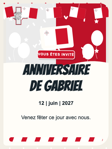 Invitation d’anniversaire numérique: Malte