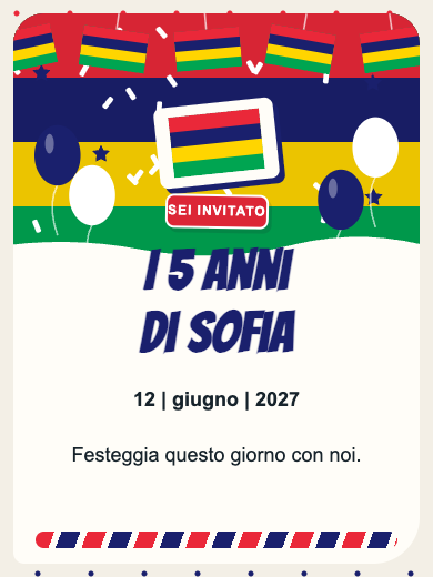 Invito digitale di compleanno: Mauritius