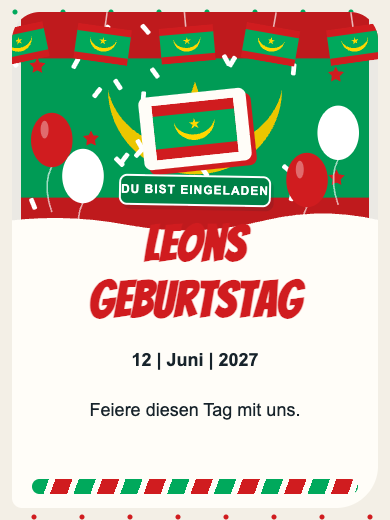 Digitale Geburtstagseinladung: Mauretanien