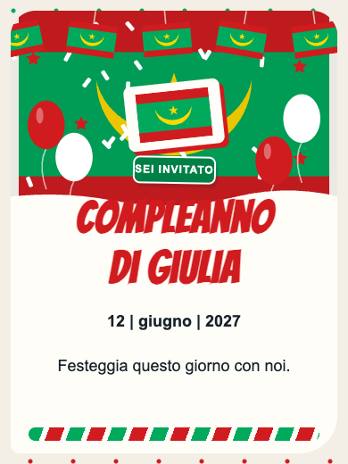Invito digitale di compleanno: Mauritania