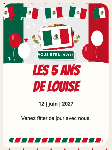 Invitation d’anniversaire numérique: Mexique