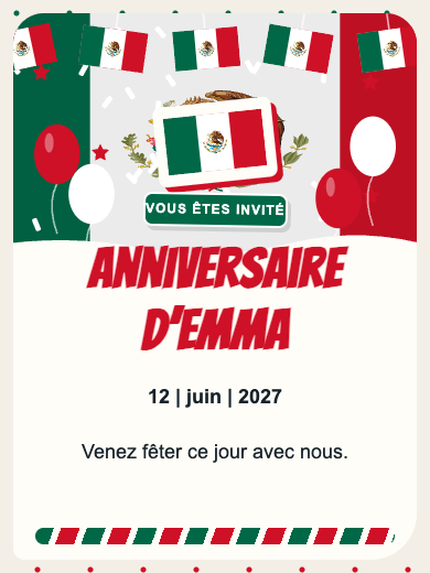 Invitation d’anniversaire numérique: Mexique