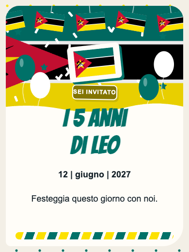 Invito digitale di compleanno: Mozambico