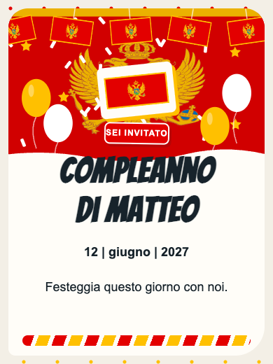 Invito digitale di compleanno: Montenegro