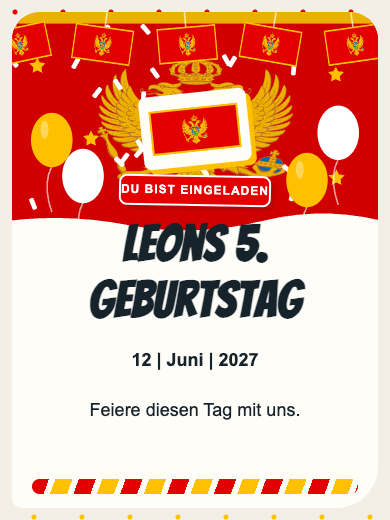 Digitale Geburtstagseinladung: Montenegro