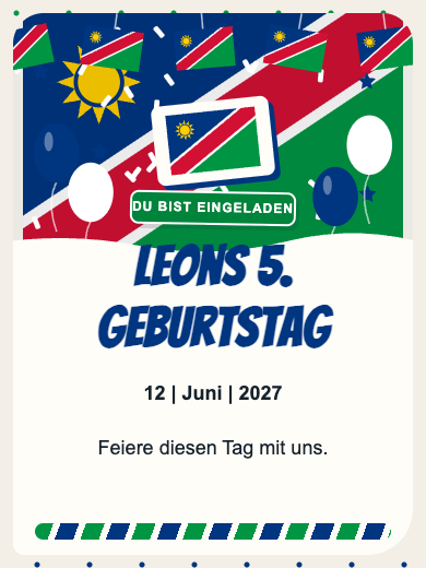 Digitale Geburtstagseinladung: Namibia