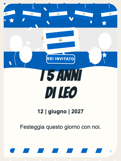Invito digitale di compleanno: Nicaragua