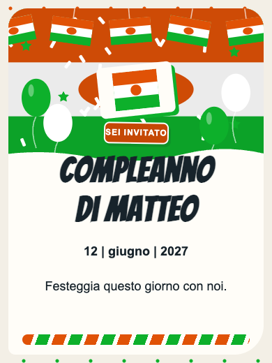 Invito digitale di compleanno: Niger
