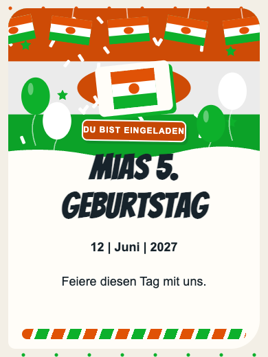 Digitale Geburtstagseinladung: Niger
