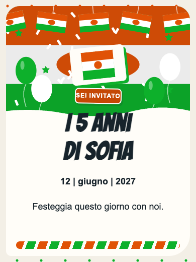Invito digitale di compleanno: Niger