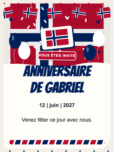 Invitation d’anniversaire numérique: Norvège