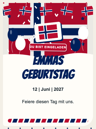 Digitale Geburtstagseinladung: Norwegen