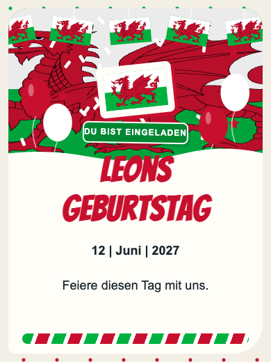 Digitale Geburtstagseinladung: Wales