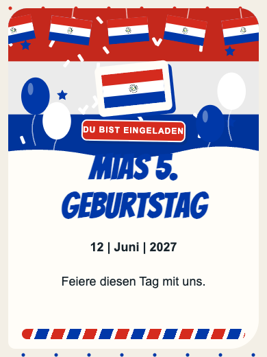 Digitale Geburtstagseinladung: Paraguay
