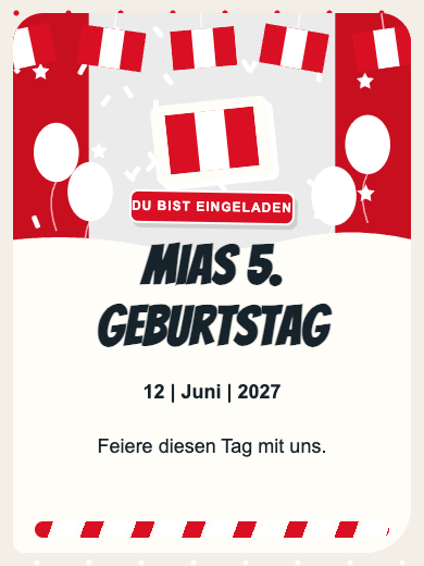 Digitale Geburtstagseinladung: Peru