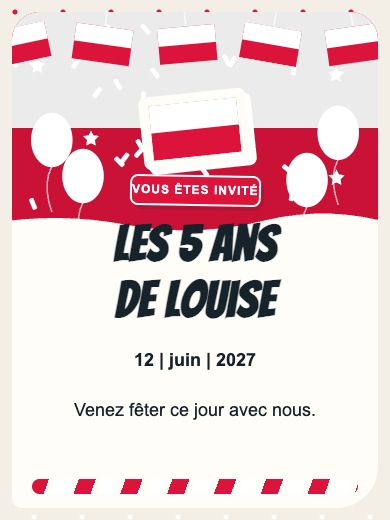 Invitation d’anniversaire numérique: Pologne