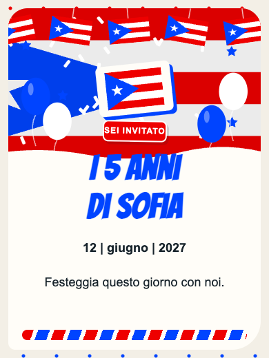 Invito digitale di compleanno: Portorico