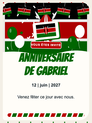 Invitation d’anniversaire numérique: Kenya