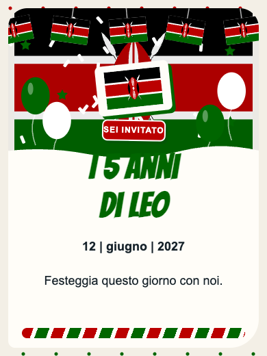 Invito digitale di compleanno: Kenya