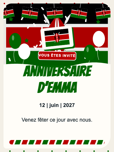 Invitation d’anniversaire numérique: Kenya