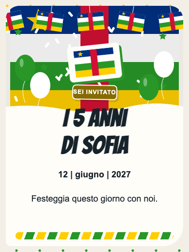 Invito digitale di compleanno: Repubblica Centrafricana