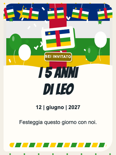 Invito digitale di compleanno: Repubblica Centrafricana